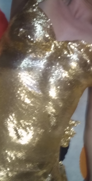 Metallic Gold Chain Link Sexy Low Cut Dress - Picture 7 of 10